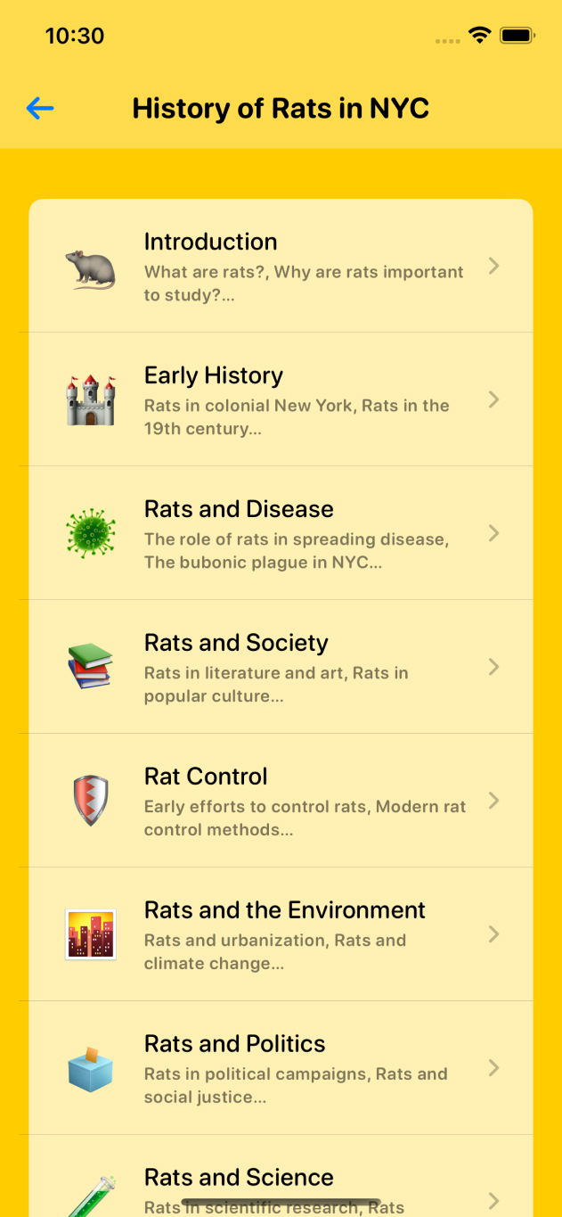 Screenshot of lesson: History of Rats in NYC