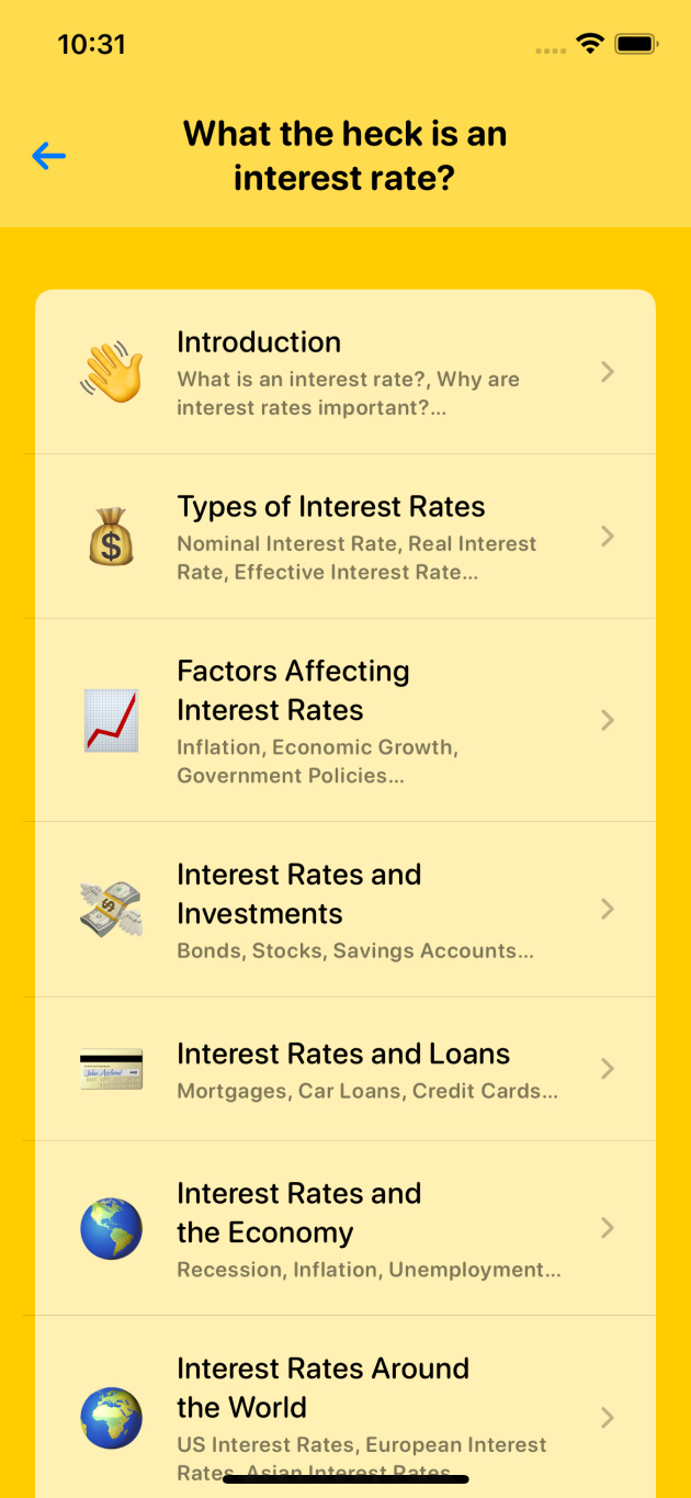 Screenshot of lesson: What the heck is an interest rate?